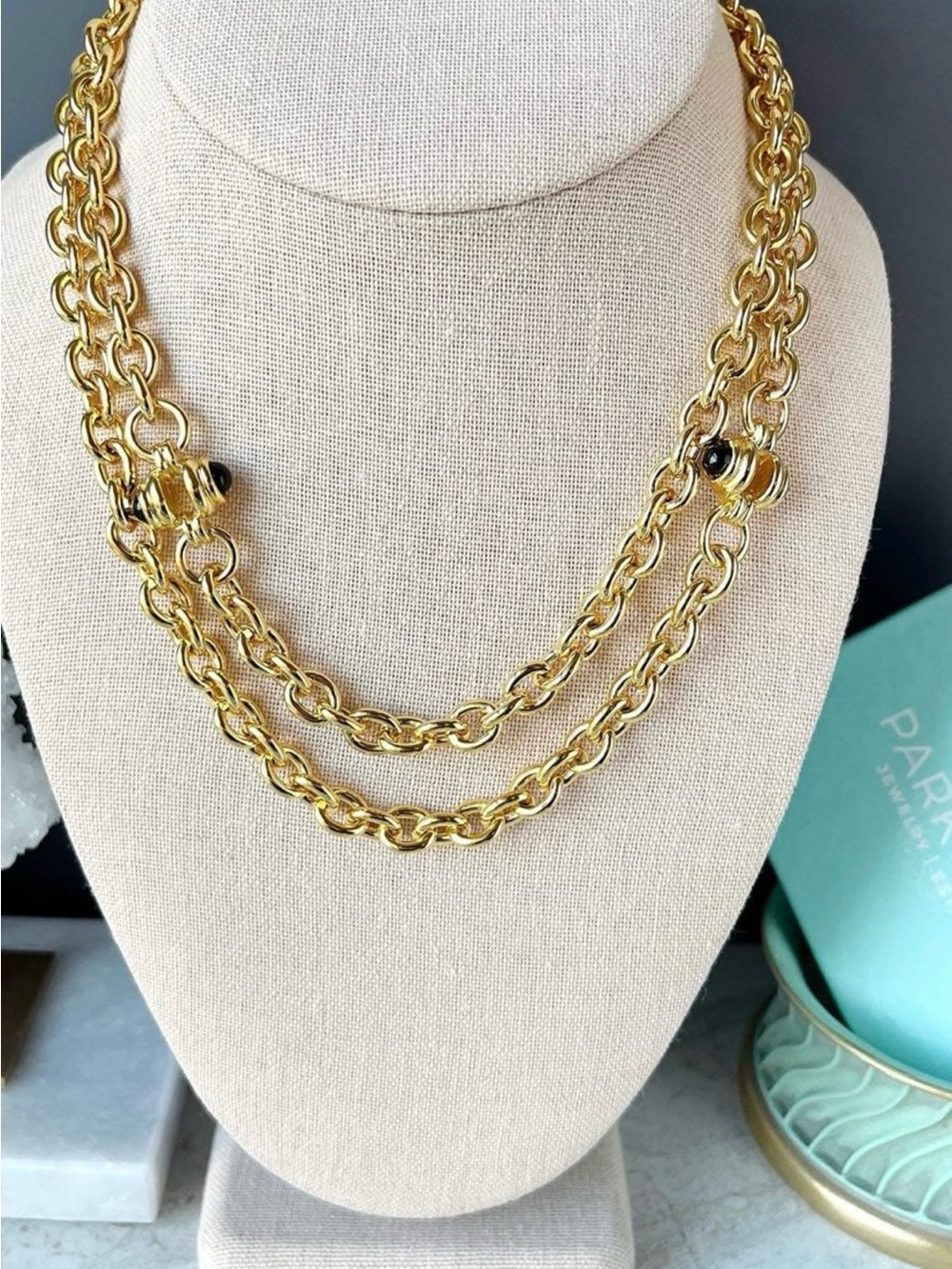 Park Lane Davinci Necklace Gold-Tone Layered Link Necklace - Women Jewelry